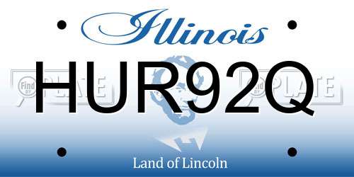 HUR92Q Illinois License Plate
