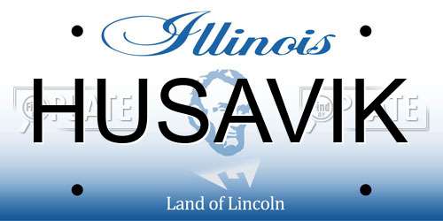 HUSAVIK Illinois License Plate