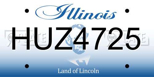 HUZ4725 Illinois License Plate