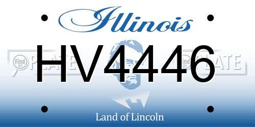 HV4446 Illinois License Plate