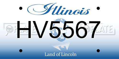 HV5567 Illinois License Plate