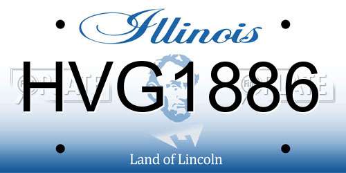 HVG1886 Illinois License Plate