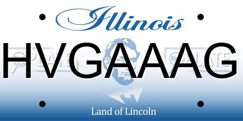 HVGAAAG Illinois License Plate
