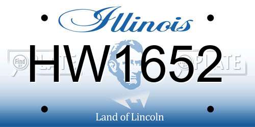 HW1652 Illinois License Plate