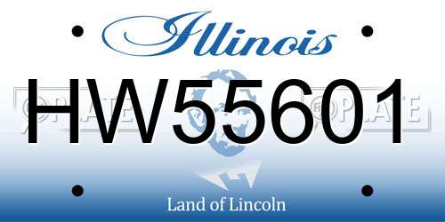 HW55601 Illinois License Plate