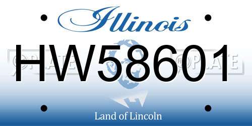 HW58601 Illinois License Plate