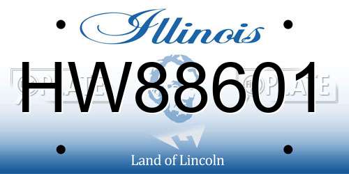 HW88601 Illinois License Plate