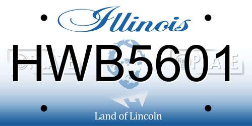 HWB5601 Illinois License Plate