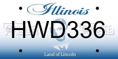 HWD336 Illinois License Plate