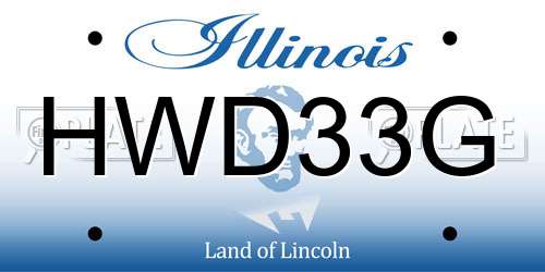 HWD33G Illinois License Plate