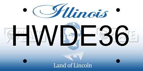 HWDE36 Illinois License Plate