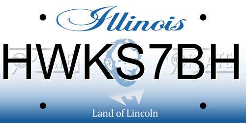 HWKS7BH Illinois License Plate