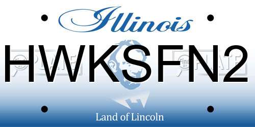 HWKSFN2 Illinois License Plate