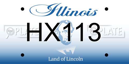 HX113 Illinois License Plate