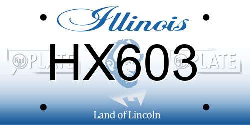 HX603 Illinois License Plate