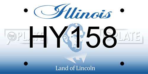 HY158 Illinois License Plate