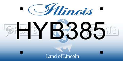 HYB385 Illinois License Plate