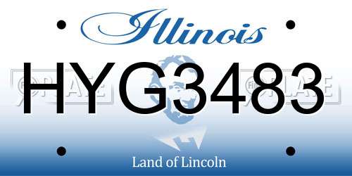 HYG3483 Illinois License Plate