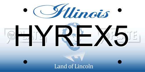HYREX5 Illinois License Plate