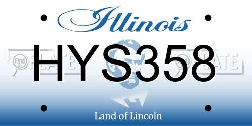 HYS358 Illinois License Plate