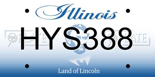 HYS388 Illinois License Plate