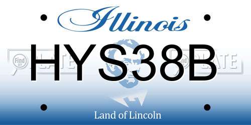 HYS38B Illinois License Plate