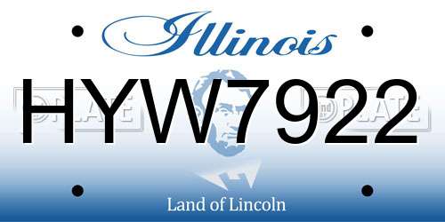 HYW7922 Illinois License Plate