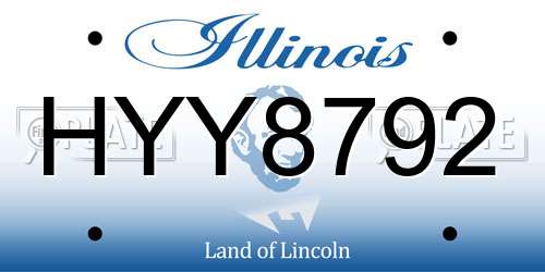 HYY8792 Illinois License Plate