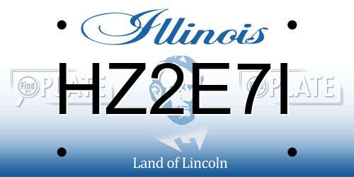 HZ2E7I Illinois License Plate