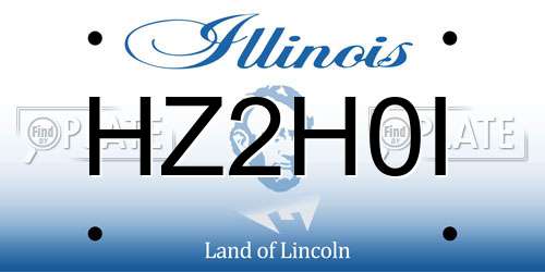 HZ2H0I Illinois License Plate