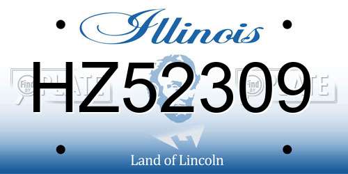 HZ52309 Illinois License Plate
