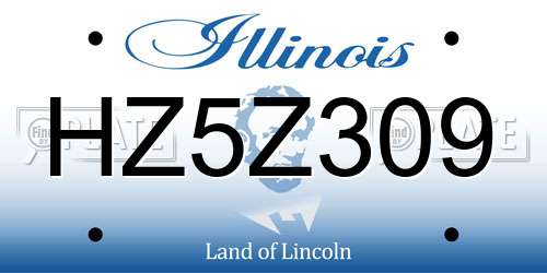 HZ5Z309 Illinois License Plate