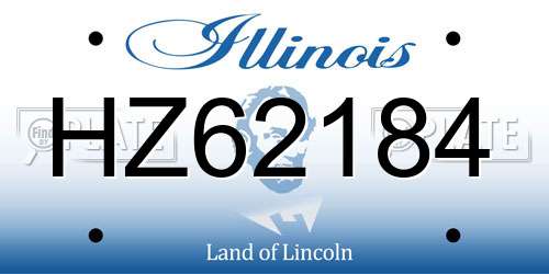 HZ62184 Illinois License Plate