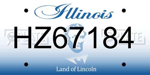 HZ67184 Illinois License Plate