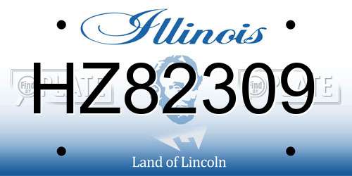 HZ82309 Illinois License Plate