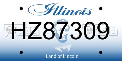 HZ87309 Illinois License Plate