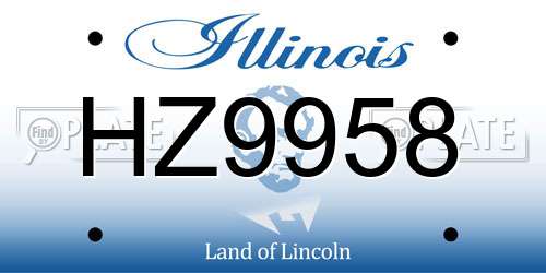 HZ9958 Illinois License Plate