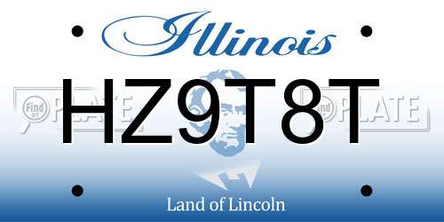 HZ9T8T Illinois License Plate
