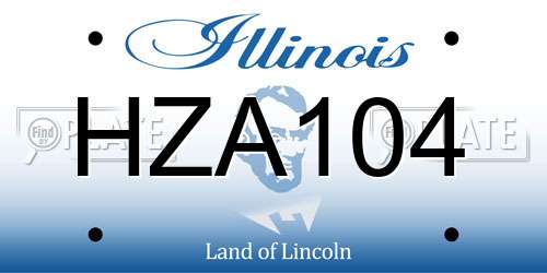 HZA104 Illinois License Plate