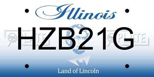 HZB21G Illinois License Plate