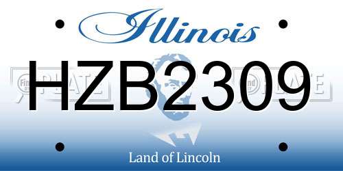 HZB2309 Illinois License Plate