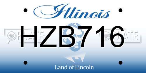 HZB716 Illinois License Plate