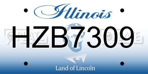 HZB7309 Illinois License Plate
