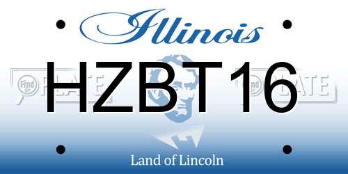 HZBT16 Illinois License Plate