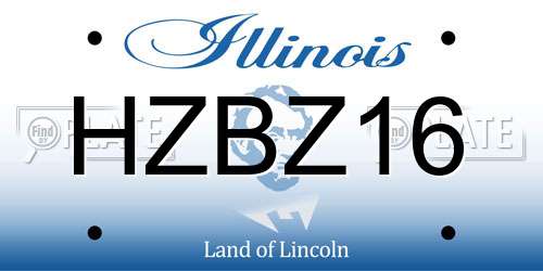 HZBZ16 Illinois License Plate