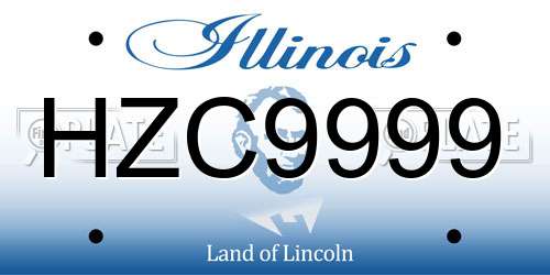 HZC9999 Illinois License Plate