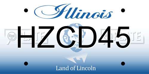 HZCD45 Illinois License Plate
