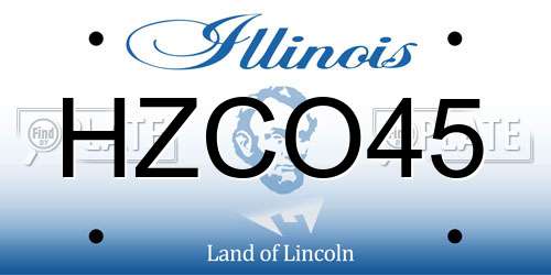 HZCO45 Illinois License Plate