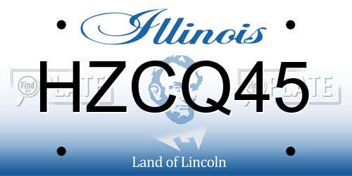 HZCQ45 Illinois License Plate