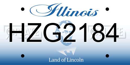 HZG2184 Illinois License Plate